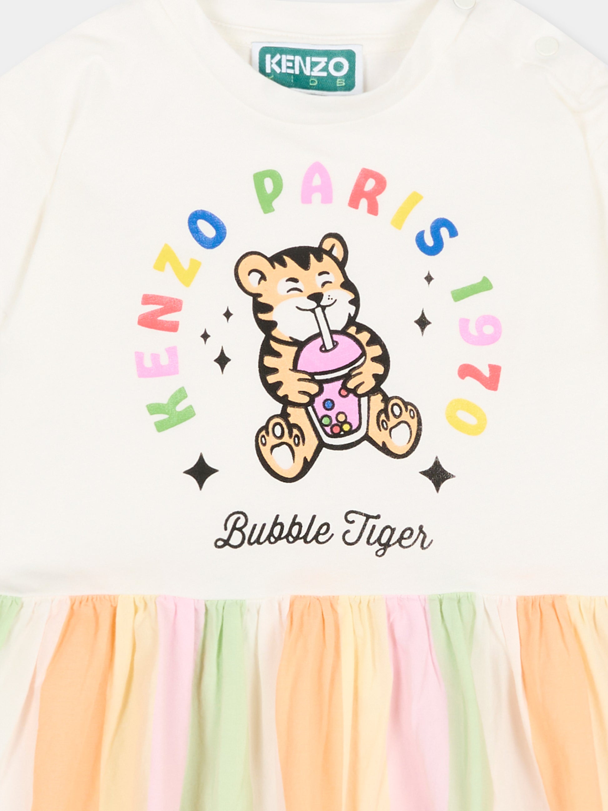 Vestito multicolor Bubble Tiger per neonata,Kenzo Kids,K61819 S51