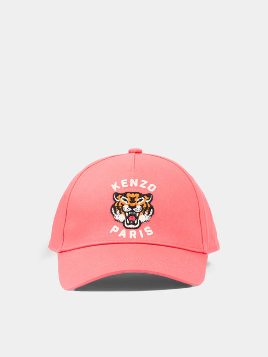 Cappello rosso per bambini con logo Tiger,Kenzo Kids,K61831 976