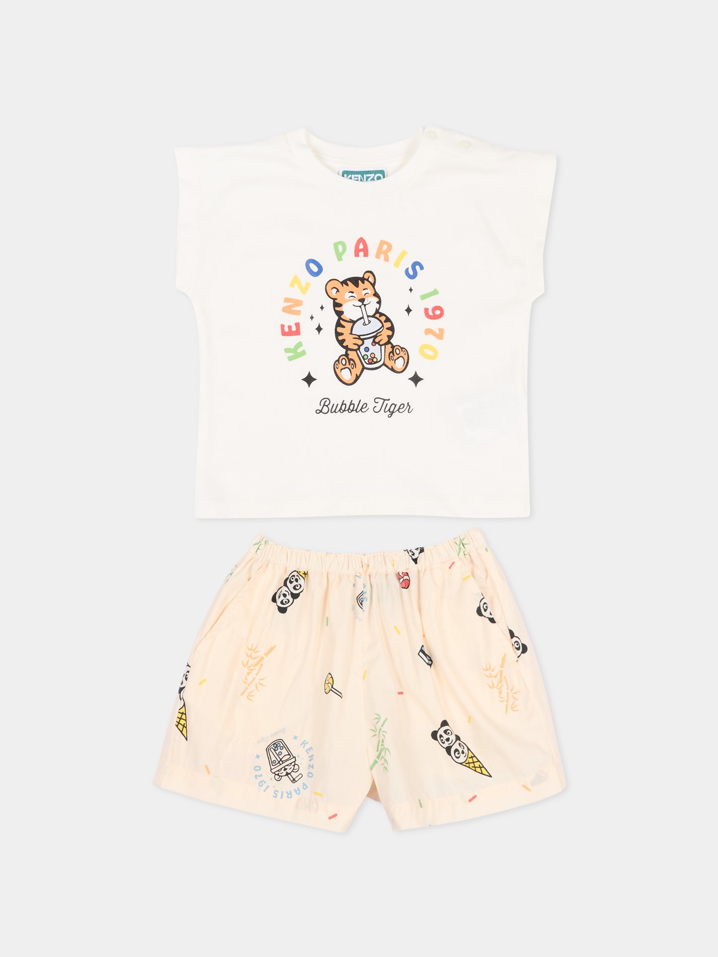 Completo sportivo multicolor per neonati con Bubble Tiger,Kenzo Kids,K61856 208