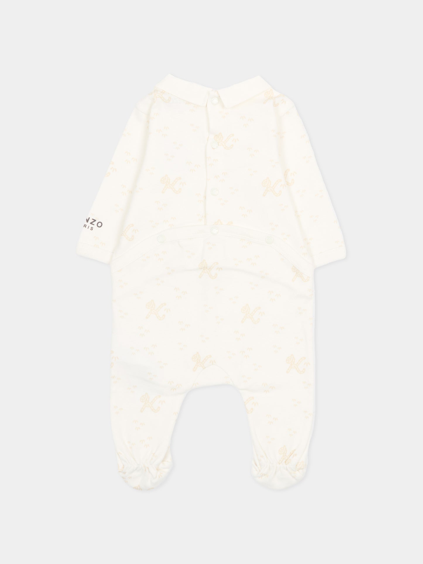 Set tutina avorio per neonati con logo,Kenzo Kids,K61857 117