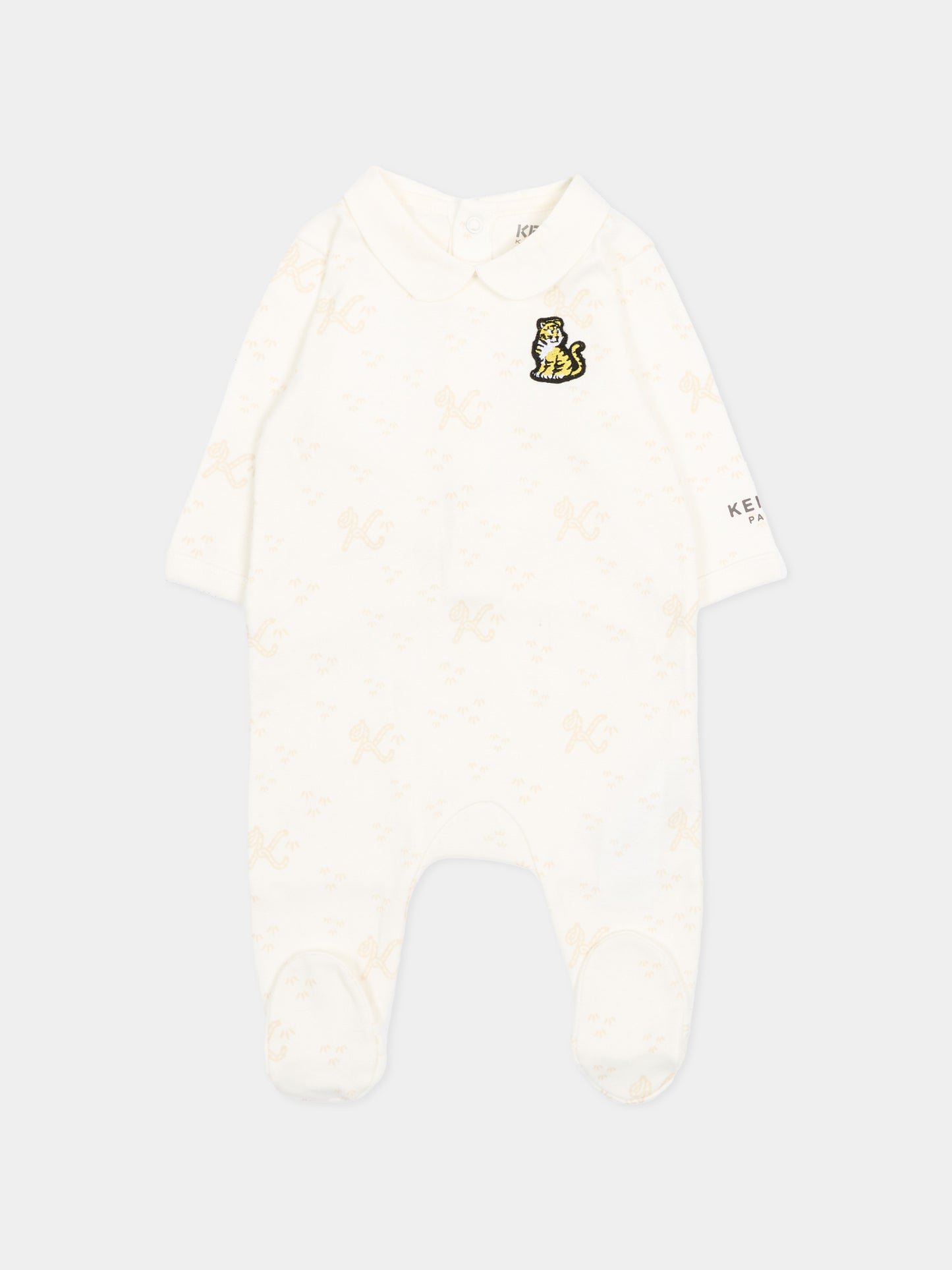 Set tutina avorio per neonati con logo,Kenzo Kids,K61857 117