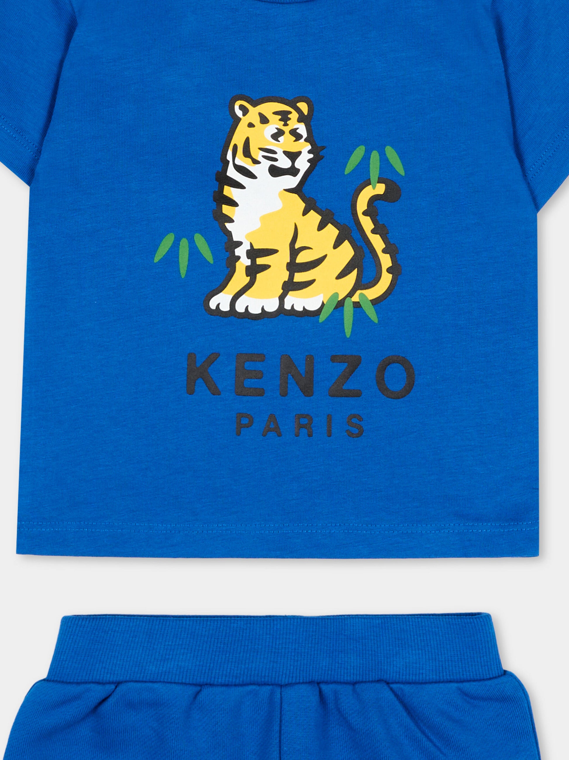 Completo sportivo blu per neonato con logo Tiger,Kenzo Kids,K61867 871