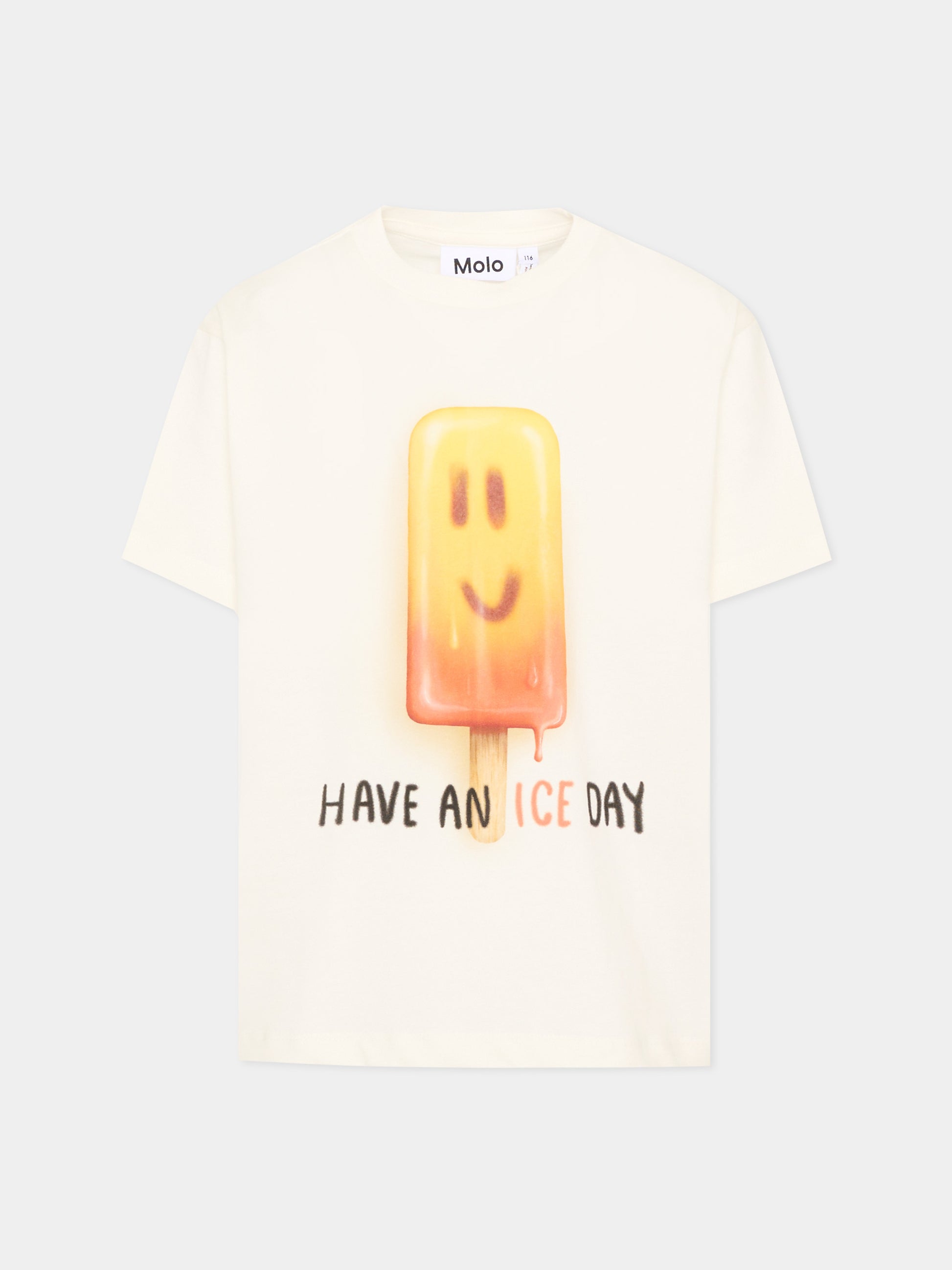 T-shirt bianca Riley per bambini con ghiacciolo,Molo,1S26A213 9804