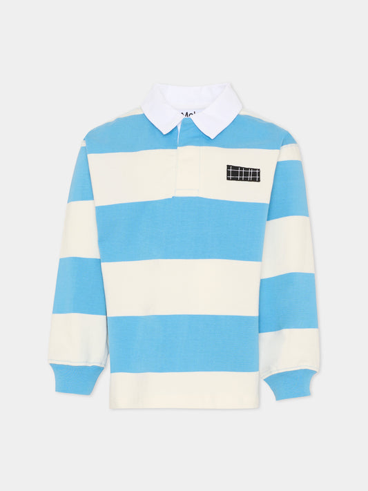 Polo Relz celeste per bambino con patch,Molo,1S26A401 9553