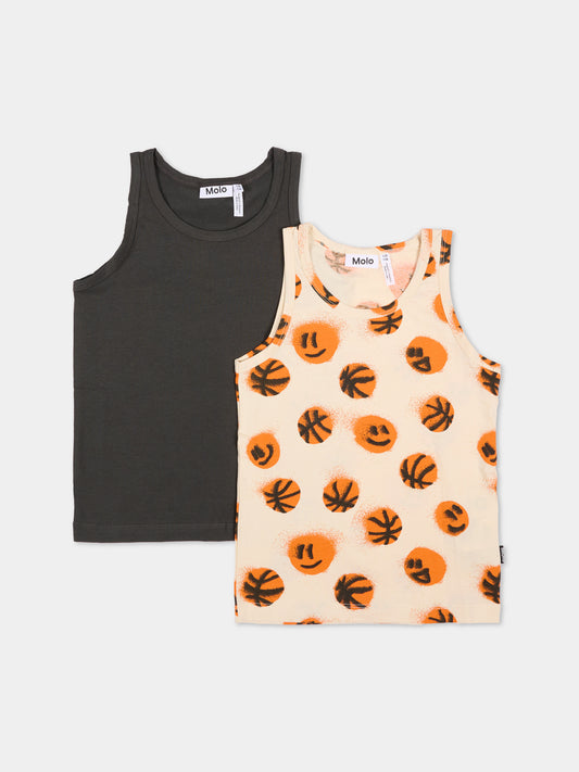 Set canottiere Jayden multicolor per bambino con palla da basket,Molo,1S26Q101 9750