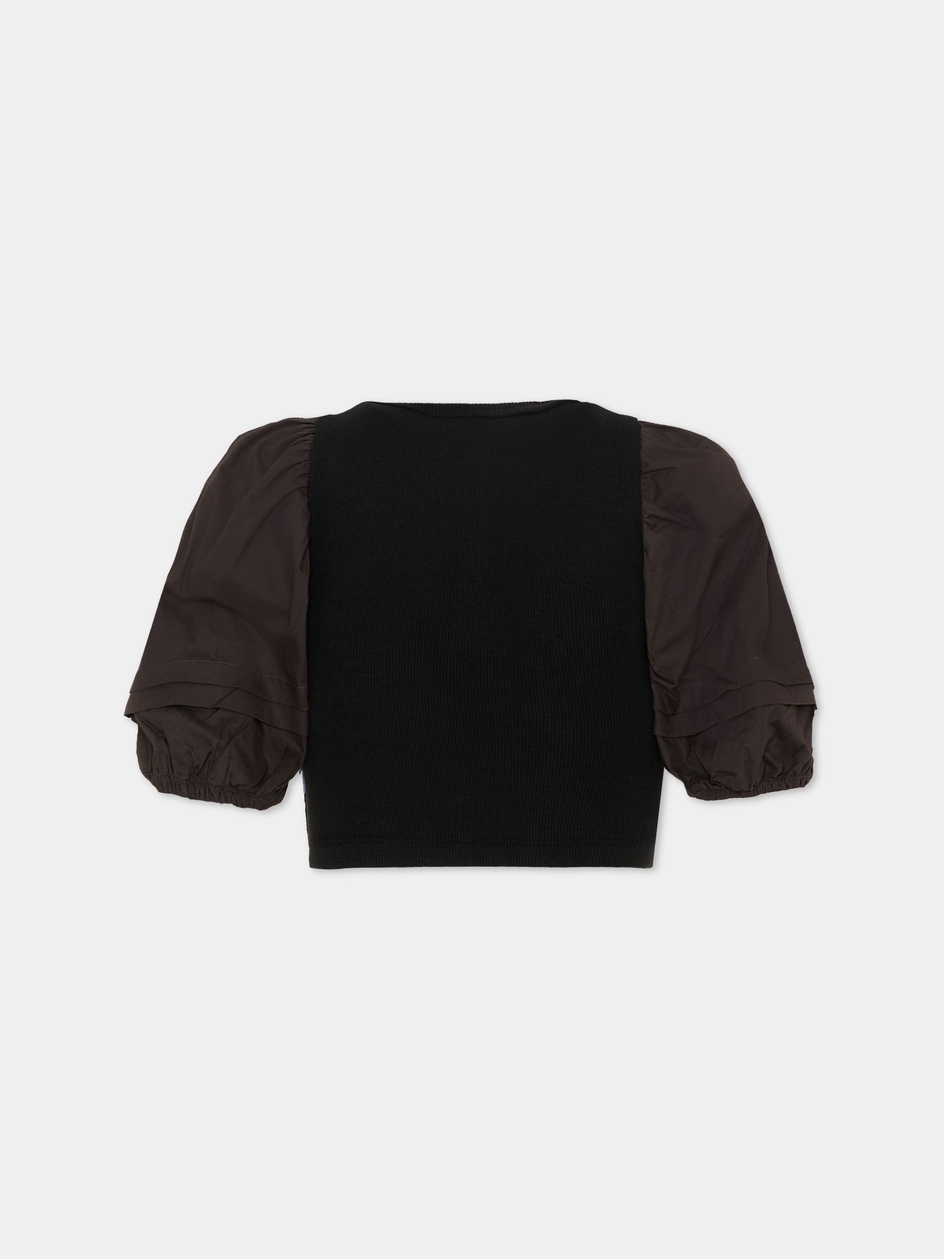 T-shirt nera a maniche corte per bambina,Molo,2S26A220 5619