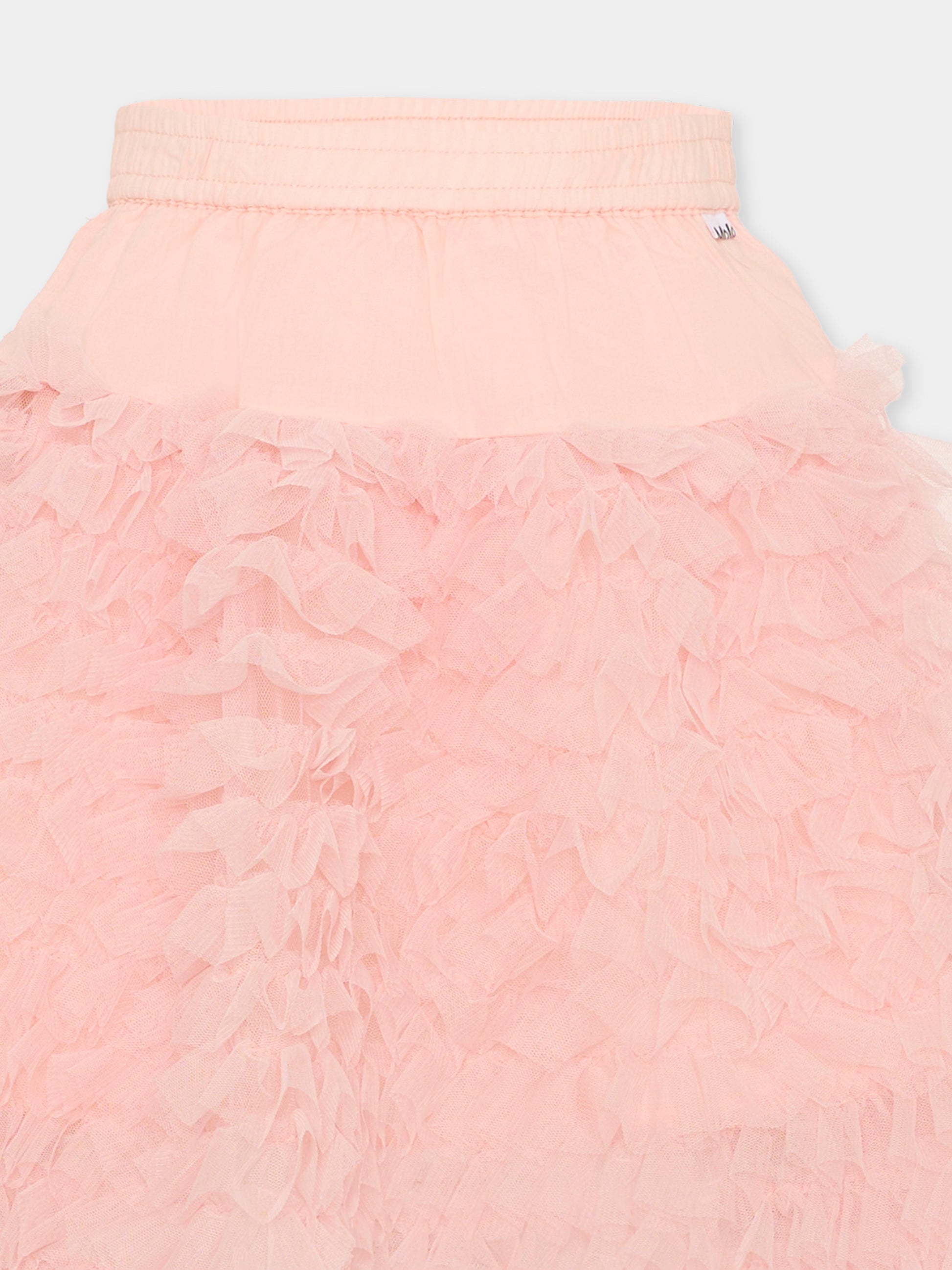 Gonna Blissus rosa per bambina con rouches,Molo,2S26D116 8058