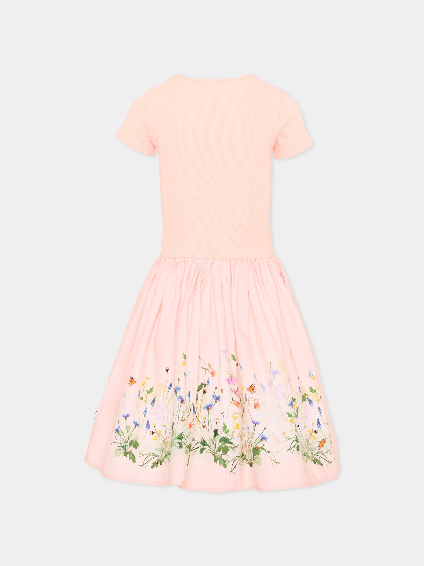 Vestito rosa per bambina con stampa floreale,Molo,2S26E102 5674