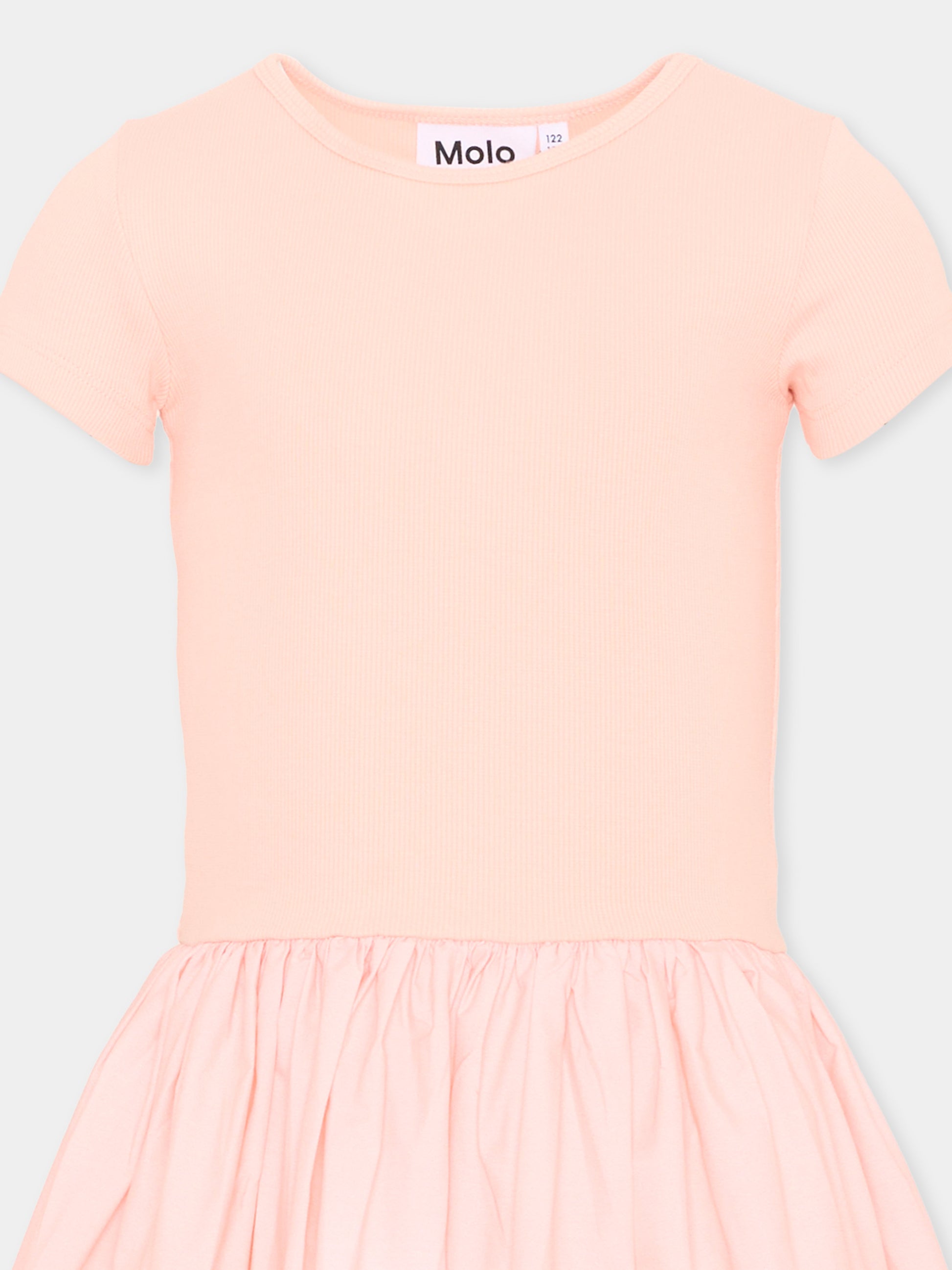 Vestito rosa per bambina con stampa floreale,Molo,2S26E102 5674