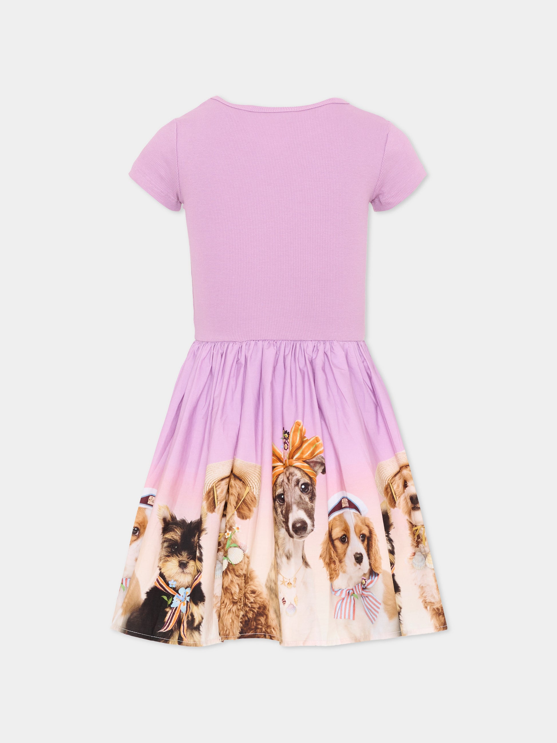 Vestito rosa Cissa per bambina con stampa cani,Molo,2S26E102 5698