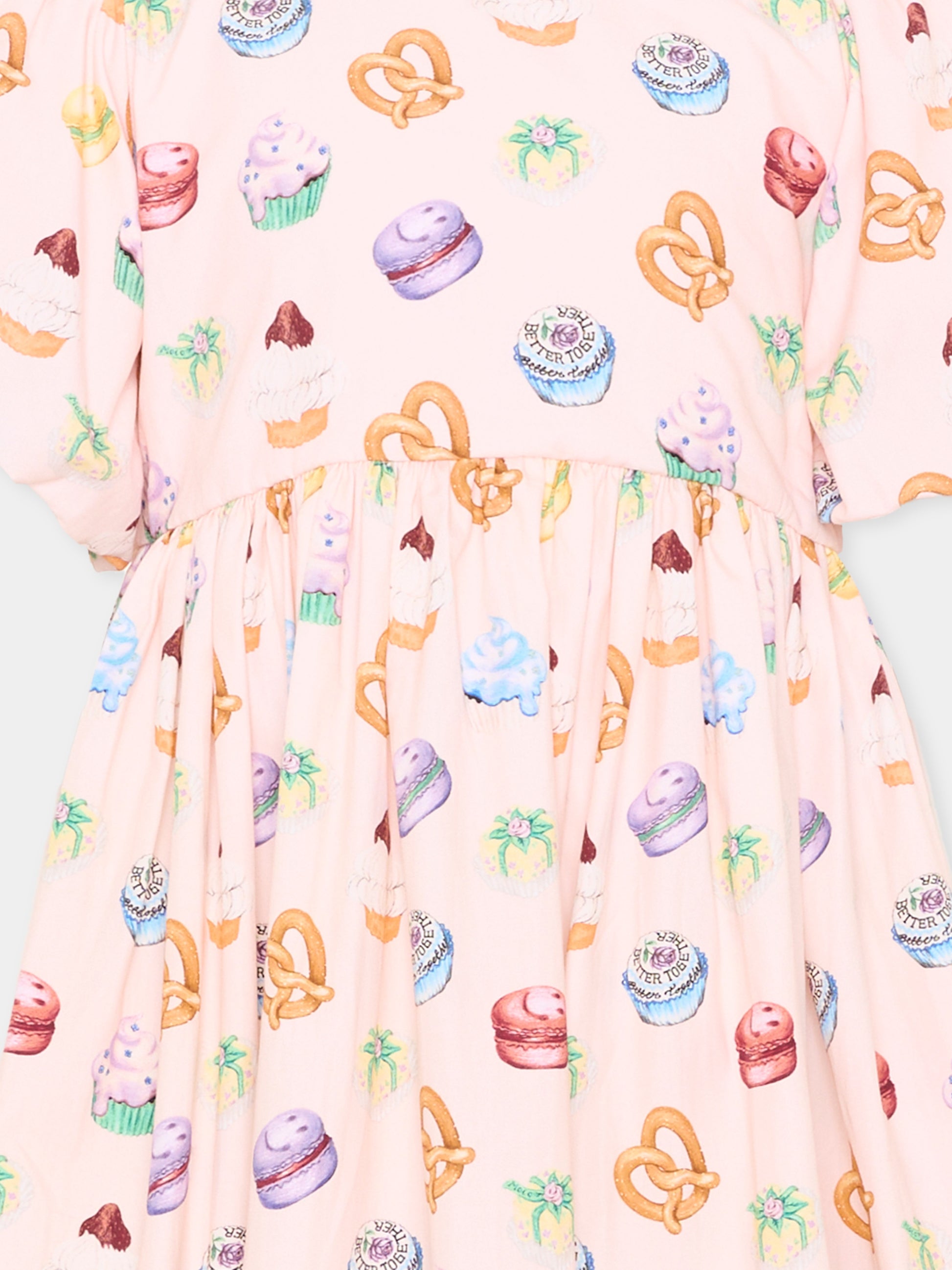 Vestito rosa Chica per bambina con stampa dolci,Molo,2S26E129 9542