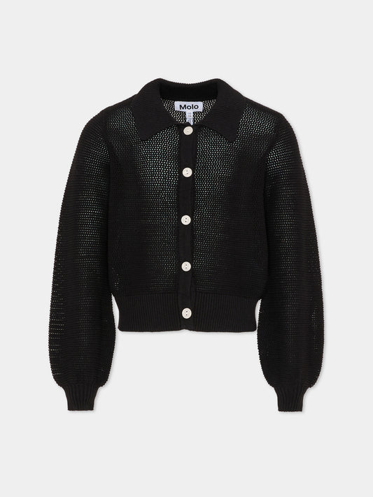 Cardigan Guida nero per bambina,Molo,2S26K311 0099
