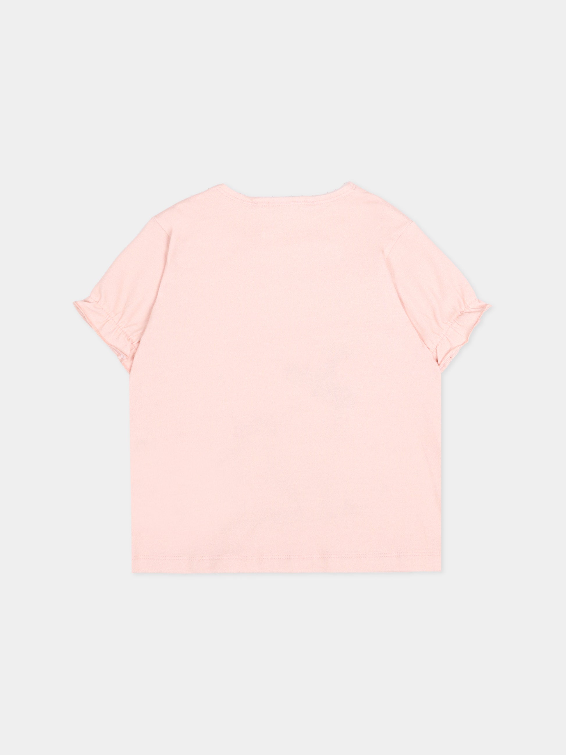 T-shirt Eline rosa per neonata con stampa animali,Molo,4S26A201 9808