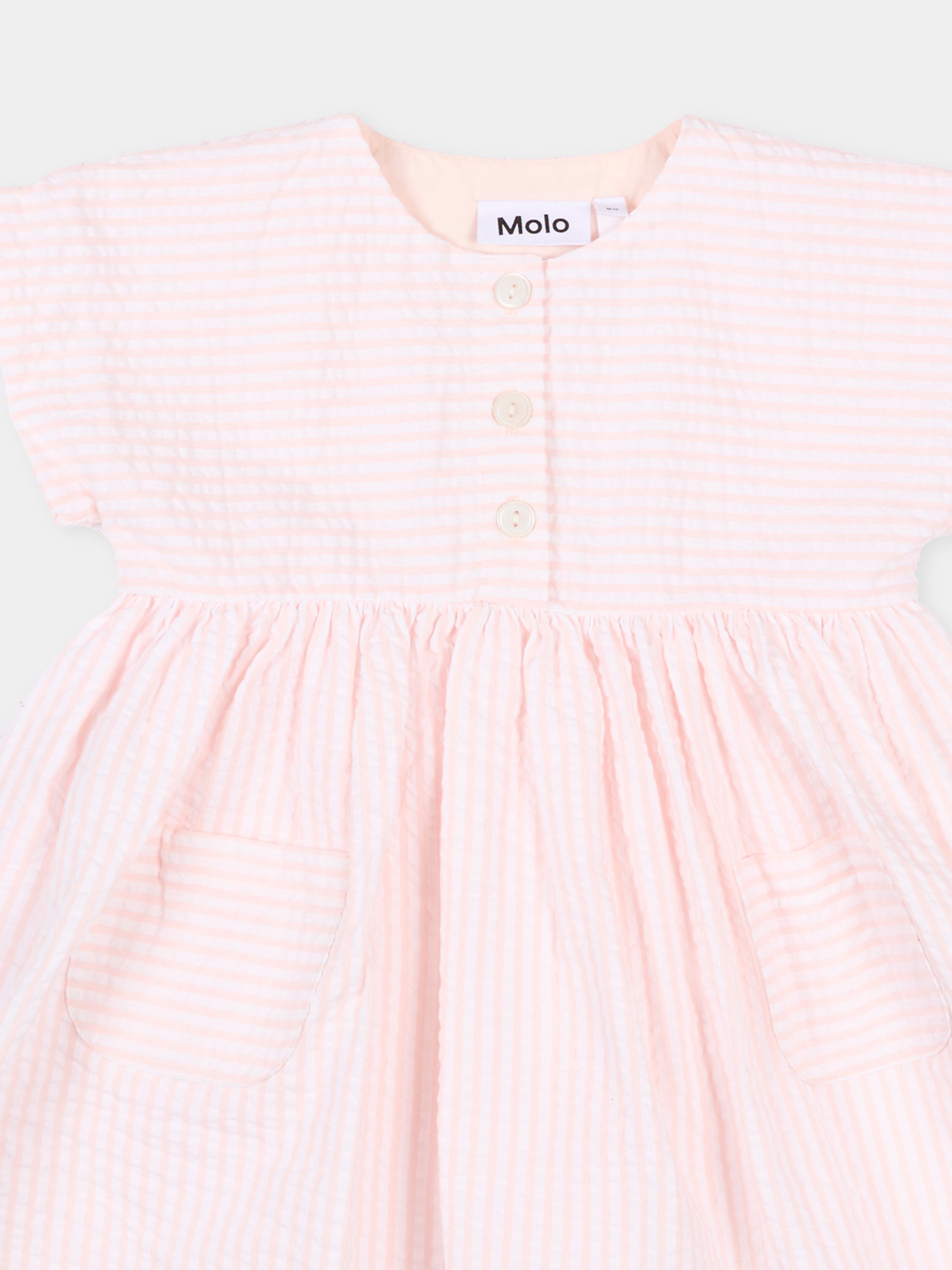 Vestito rosa Carlotta per neonata a righe,Molo,4S26E106 9573