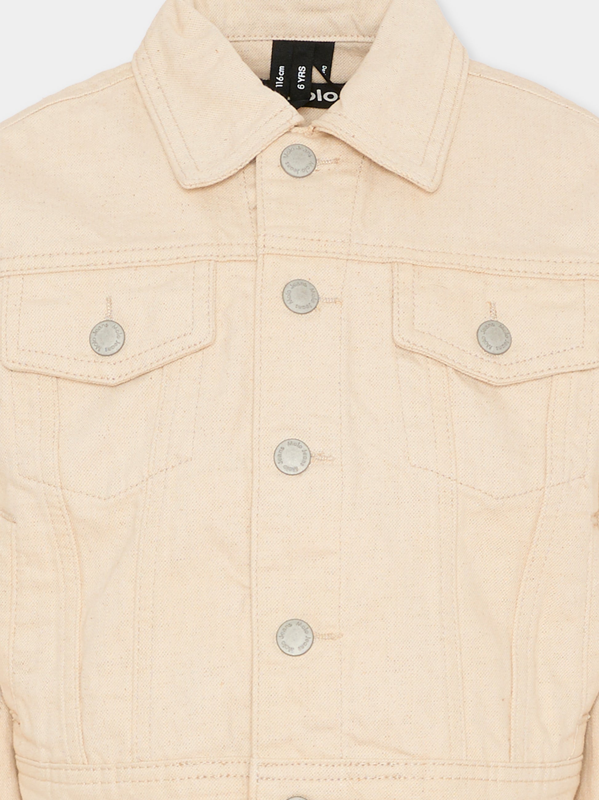 Giubbotto di jeans Hipolito beige per bambini,Molo,5S26M304 8894