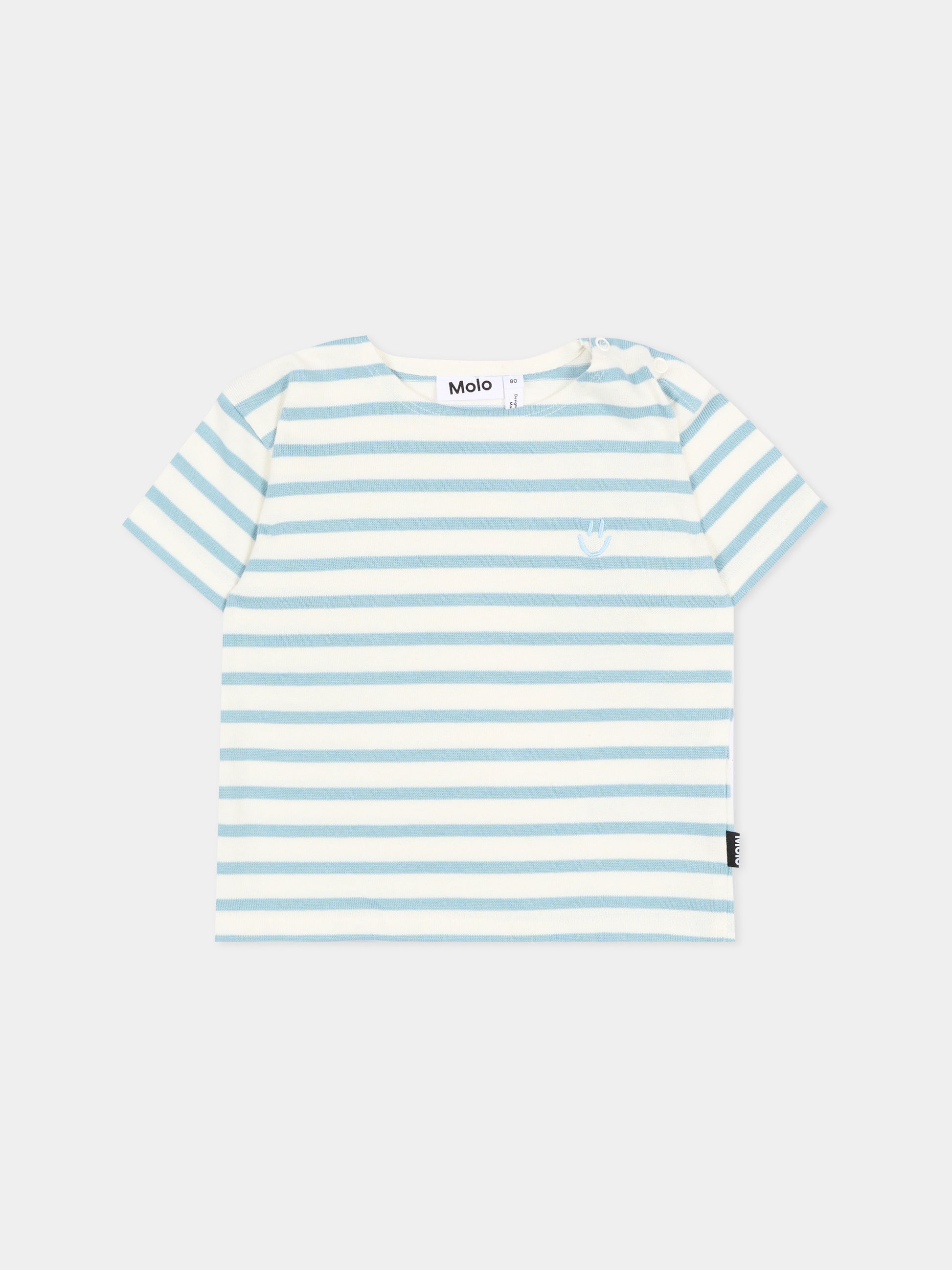 T-shirt azzurra Eivor per neonato a righe,Molo,6S26A211 5677