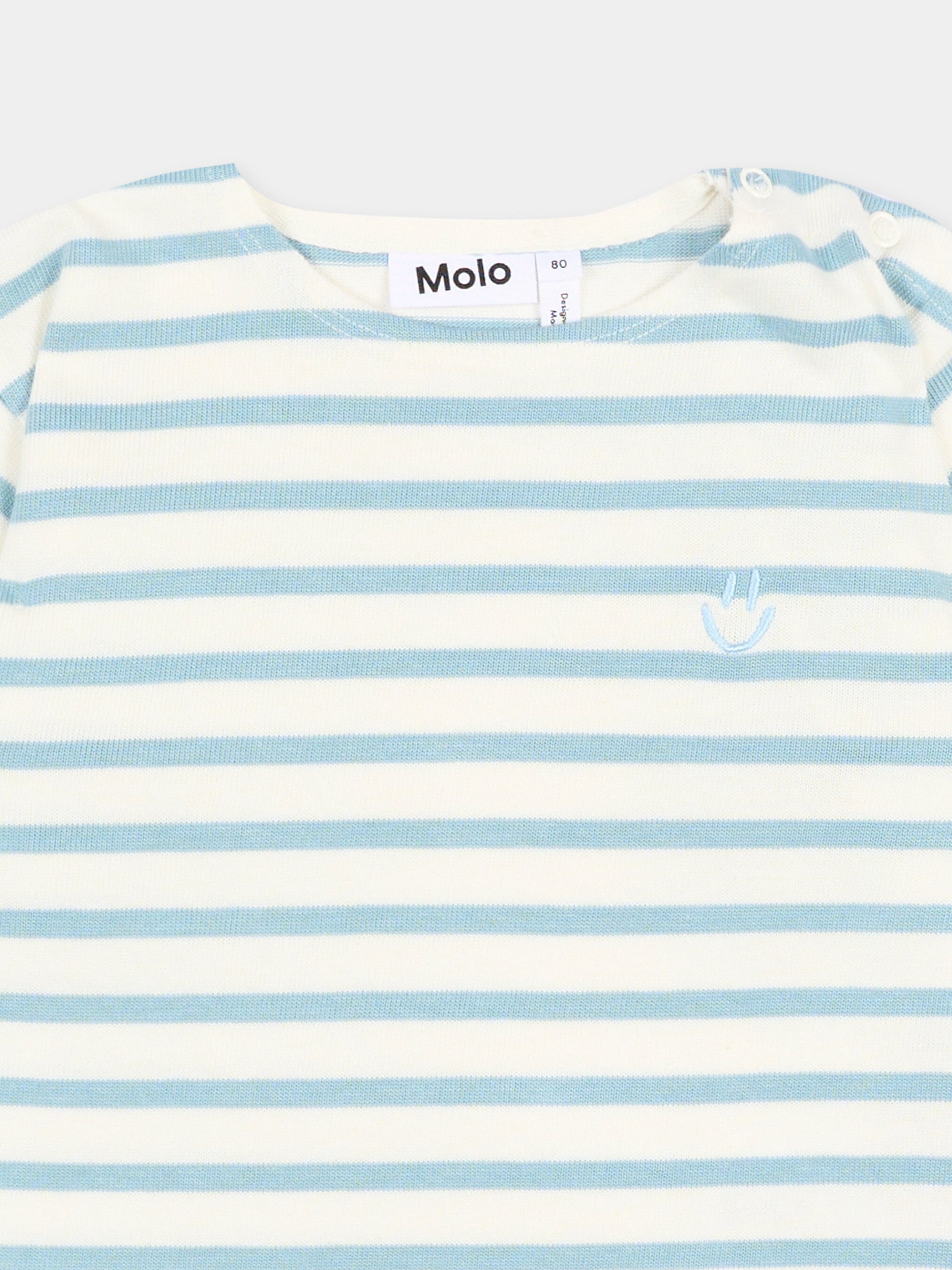 T-shirt azzurra Eivor per neonato a righe,Molo,6S26A211 5677