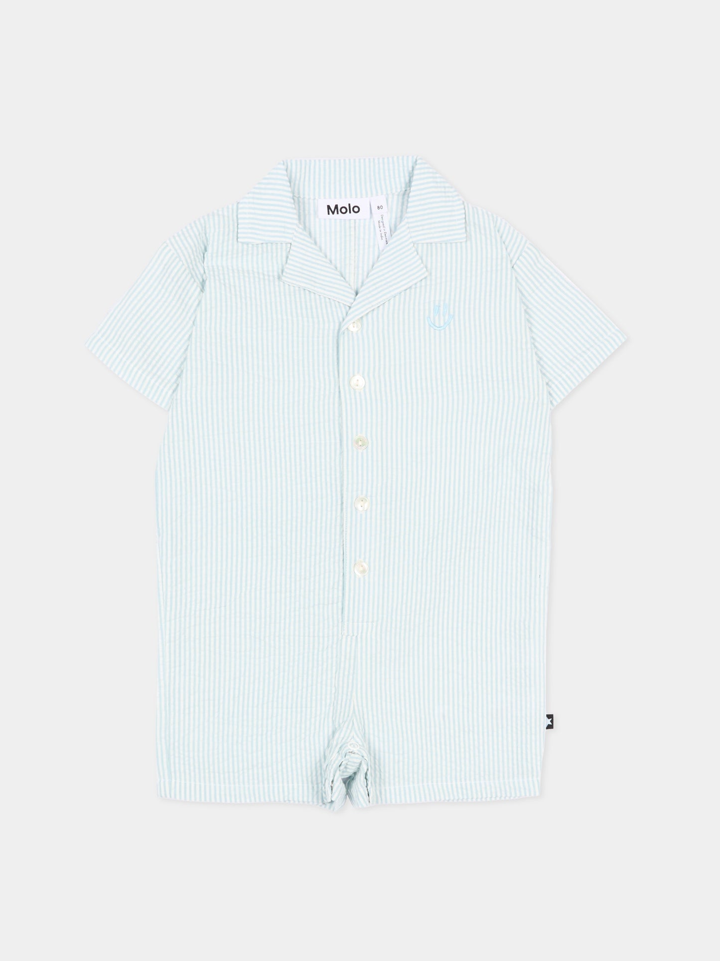 Pagliaccetto celeste Falk per neonato a righe,Molo,6S26B801 9568