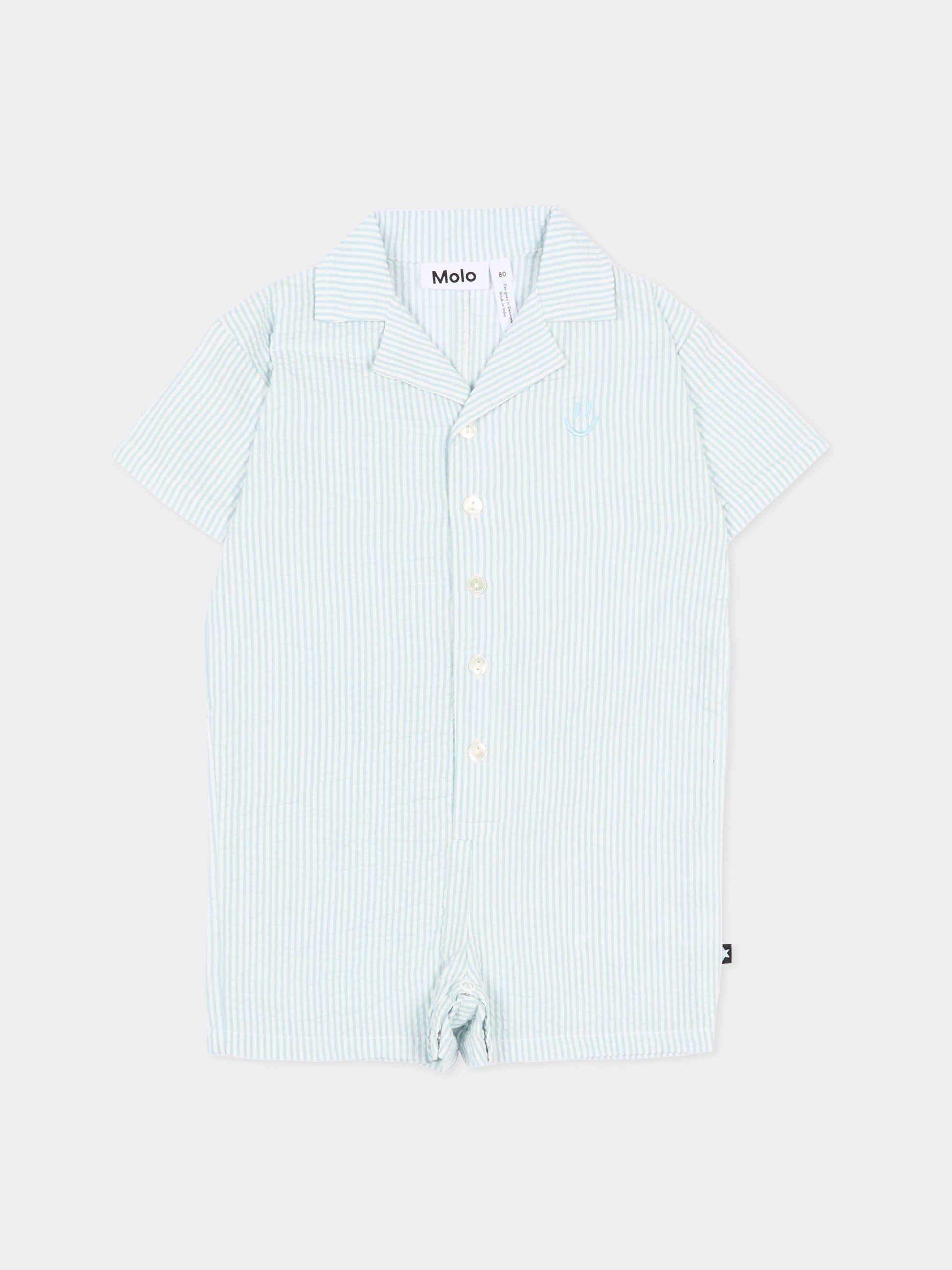 Pagliaccetto celeste Falk per neonato a righe,Molo,6S26B801 9568