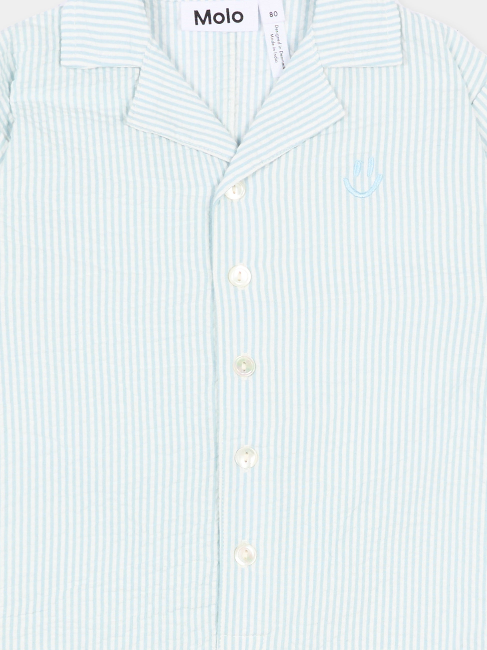 Pagliaccetto celeste Falk per neonato a righe,Molo,6S26B801 9568