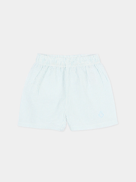 Shorts celesti Solar per neonato a righe,Molo,6S26H103 9568