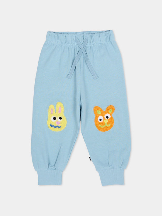 Pantaloni Simeon celesti per neonato con animali,Molo,6S26I205 5614