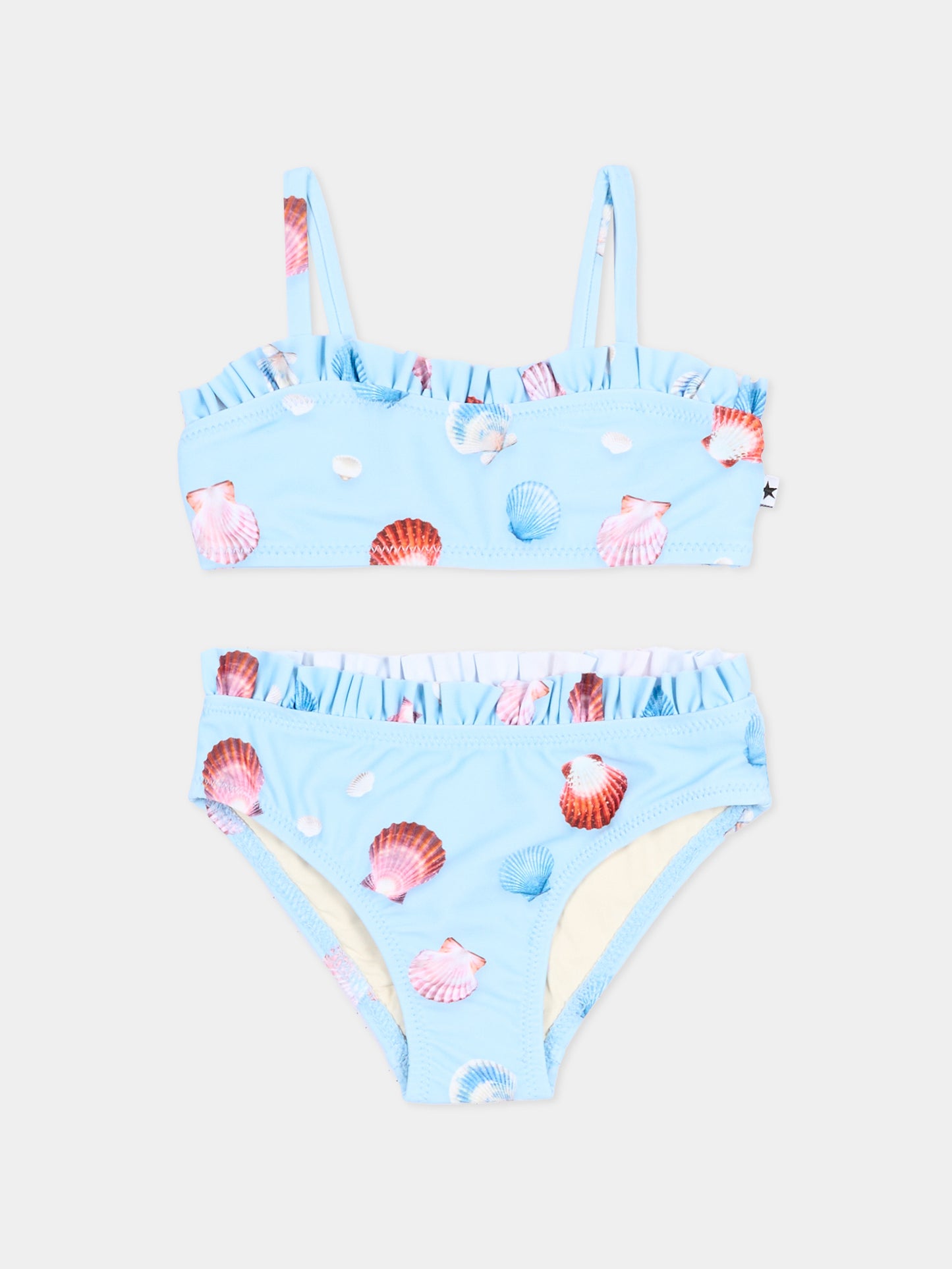 Bikini celeste Naila per neonata con conchiglie,Molo,8S26P101 9528