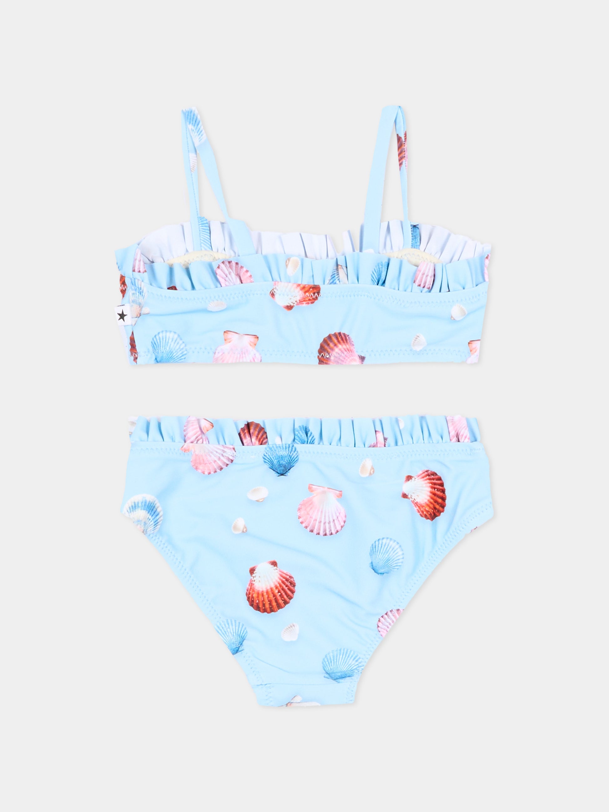 Bikini celeste Naila per neonata con conchiglie,Molo,8S26P101 9528