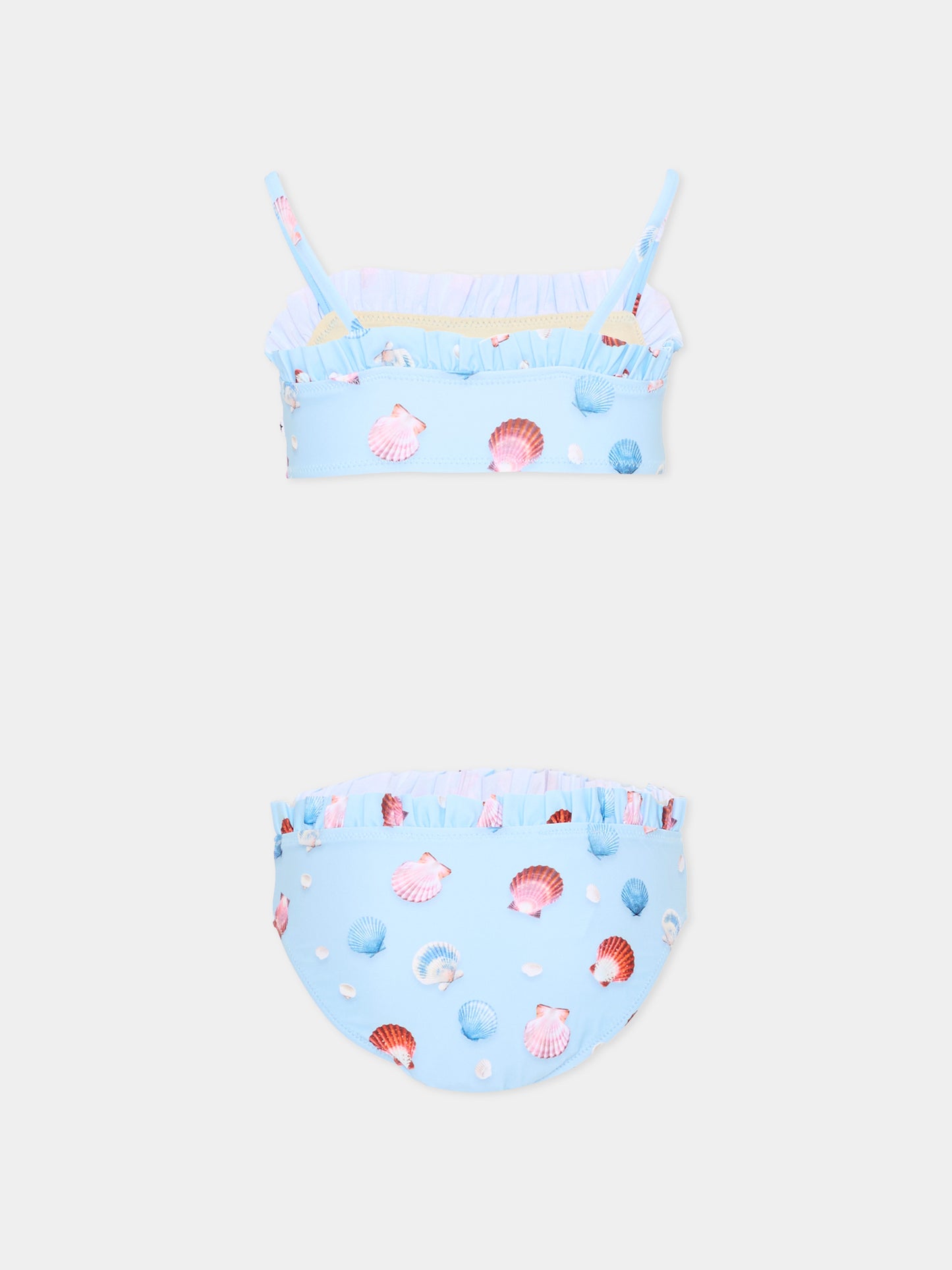 Bikini celeste Naila per bambina con conchiglie,Molo,8S26P101 9528