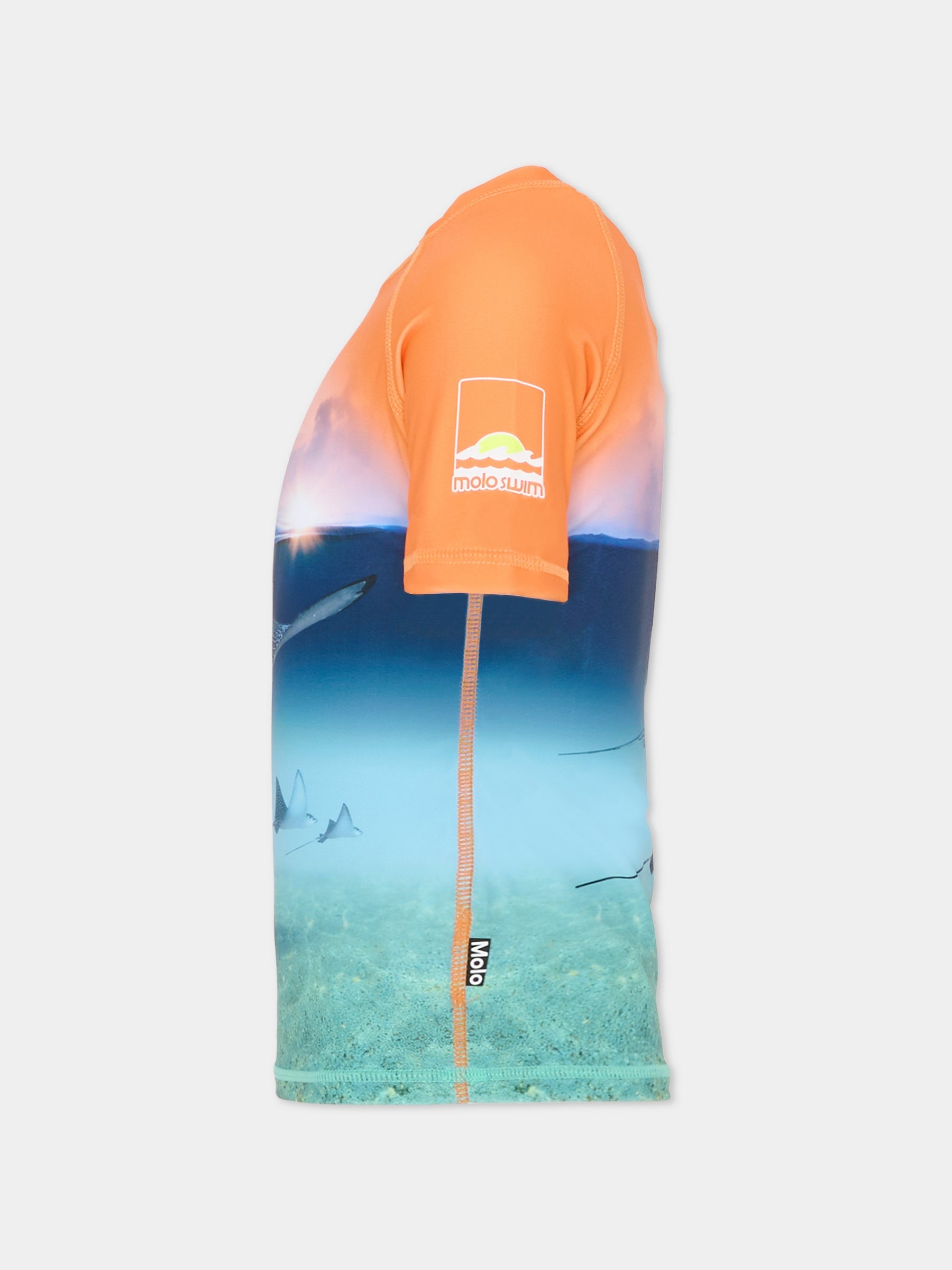 T-shirt Anti UV Neptune multicolor per bambino con stampa manta,Molo,8S26P204 5194