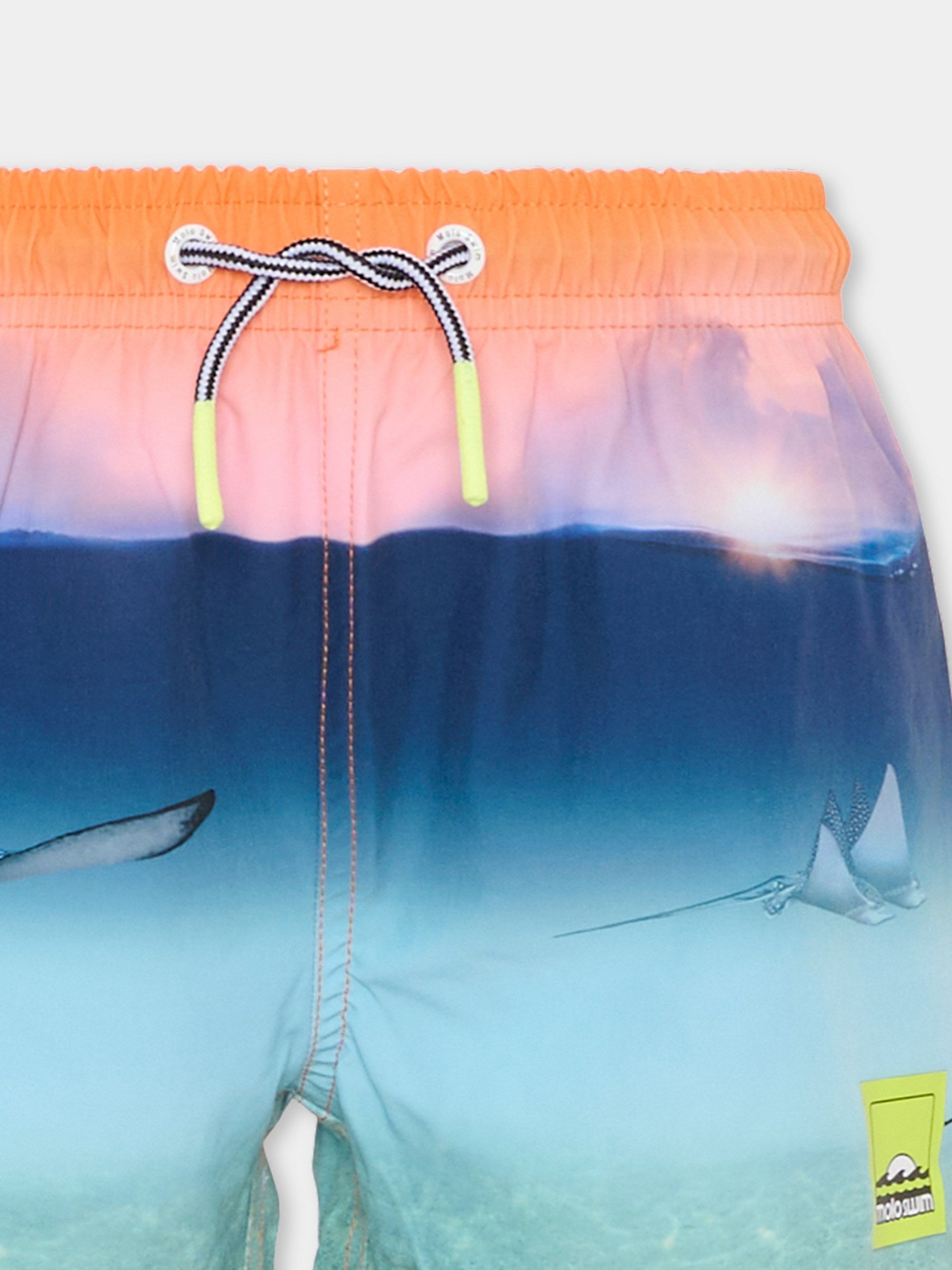 Boxer mare Niko multicolor per bambino con stampa manta,Molo,8S26P402 5194