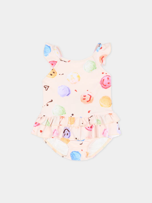 Costume intero Nalani beige per neonata con smile,Molo,8S26P524 9502