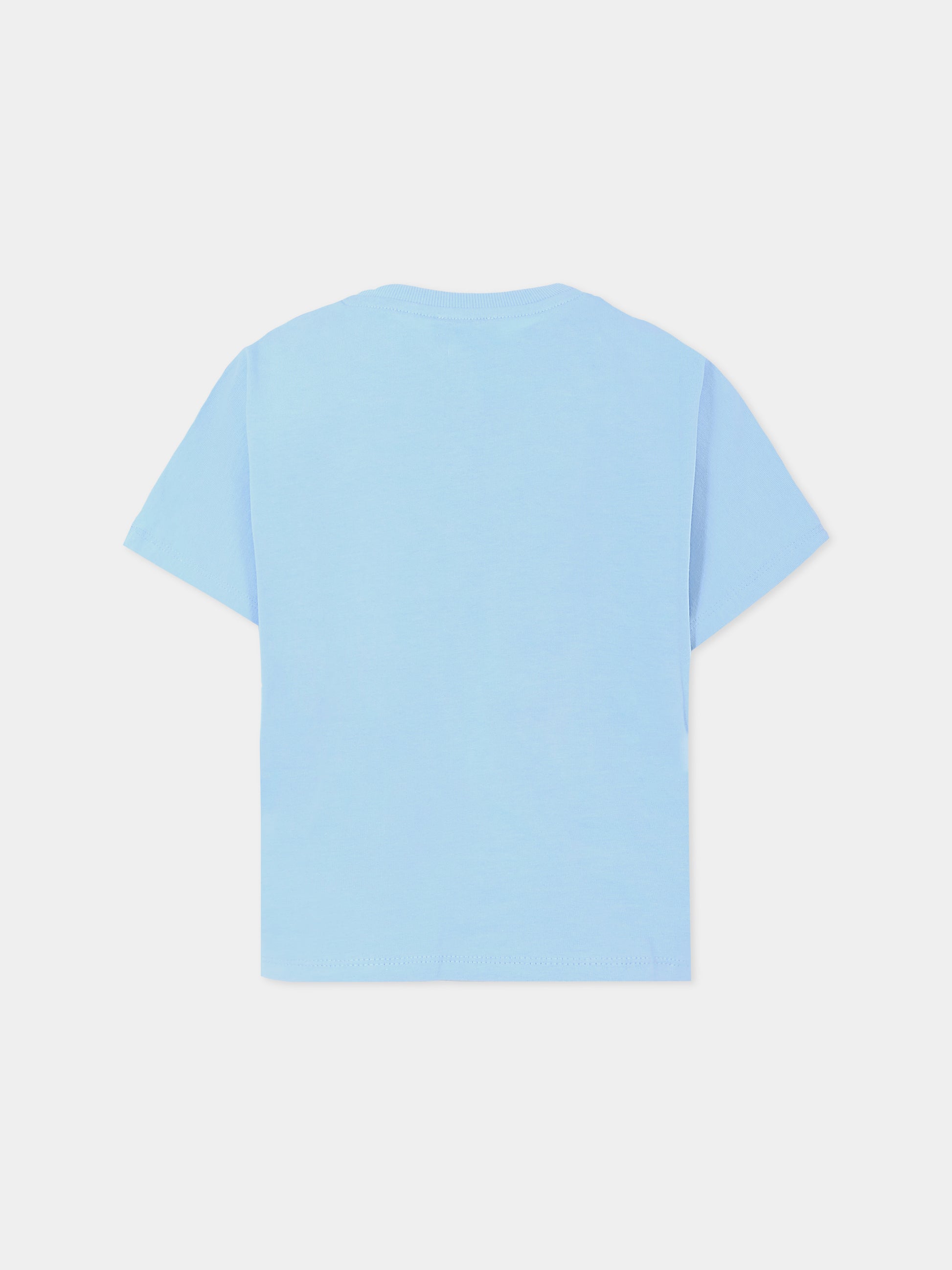 T-shirt celeste per bambino con tigre,Kenzo Kids,K61166 789