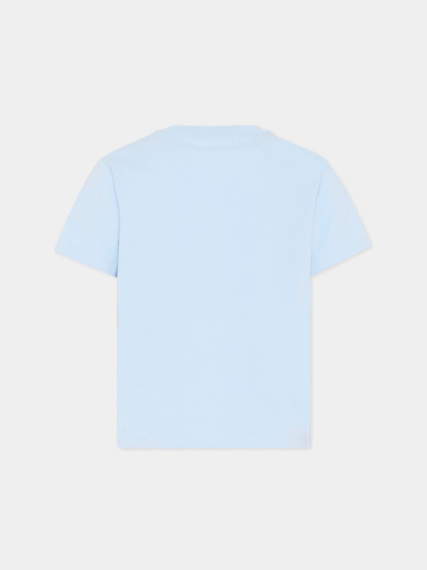 T-shirt celeste per bambino con stampa multicolor,Billieblush,U21706 79L