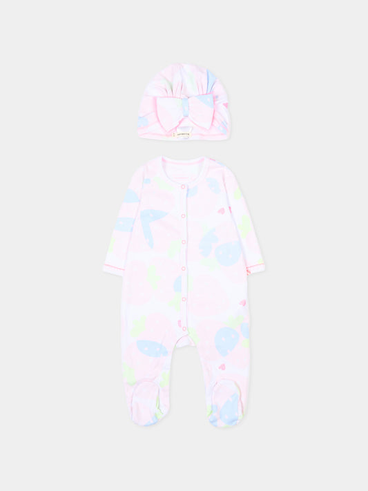 Set tutina multicolor per neonata con stampa fragole,Billieblush,U21806 10P