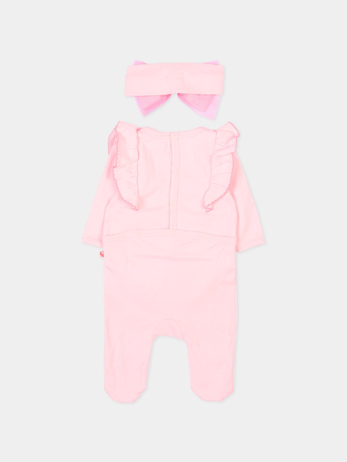 Set tutina rosa per neonata con stampa fragola,Billieblush,U21811 44L