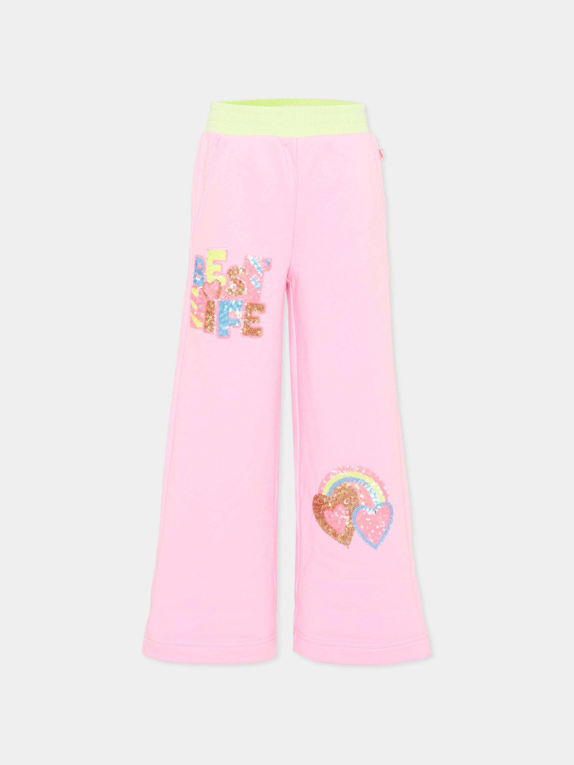 Pantaloni sportivi rosa per bambina,Billieblush,U21848 46N