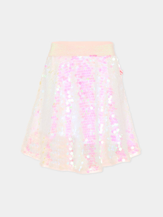 Gonna rosa per bambina con paillettes,Billieblush,U21855 111