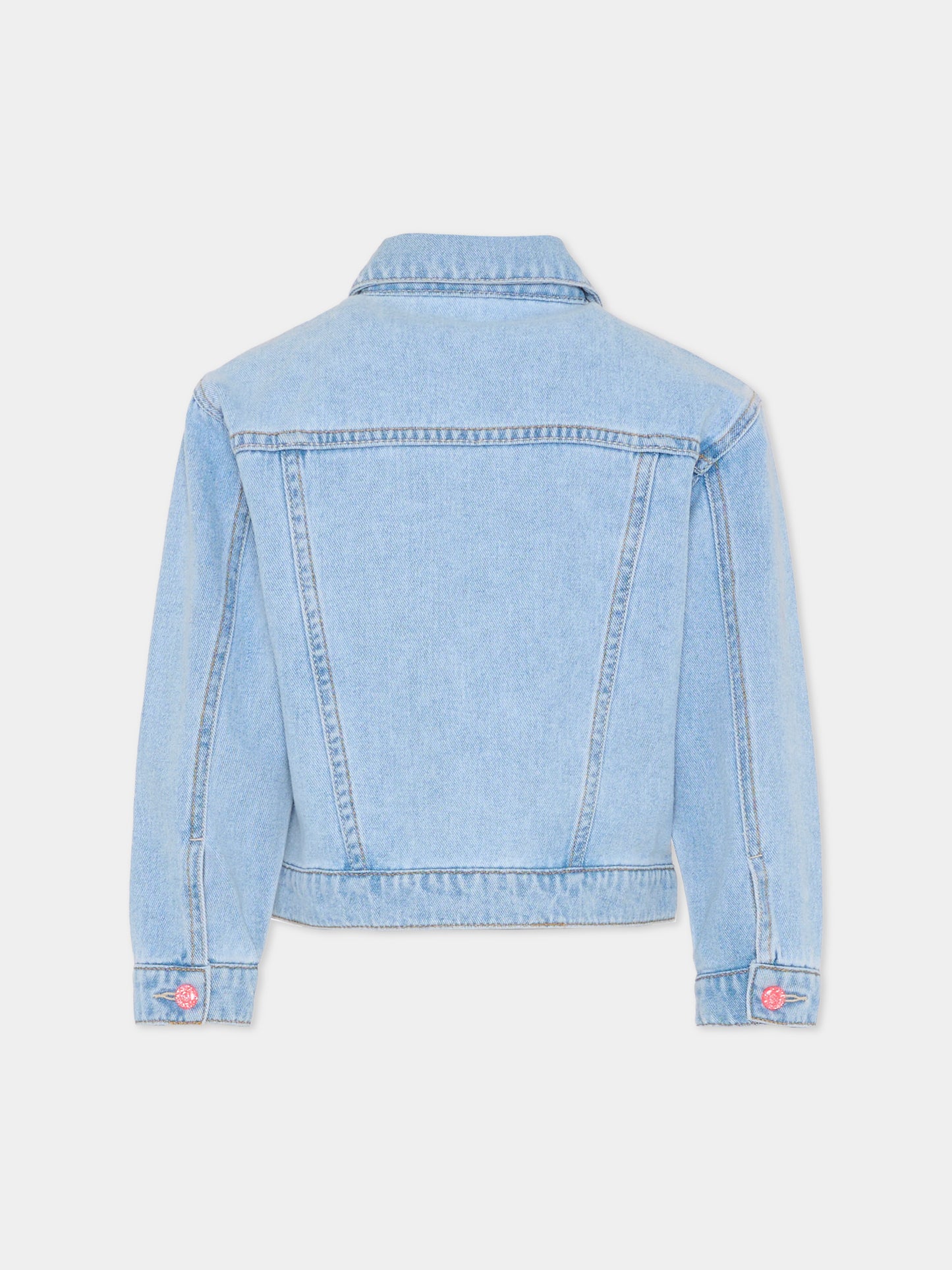 Giubbotto di jeans denim per bambina con strass,Billieblush,U21902 Z18