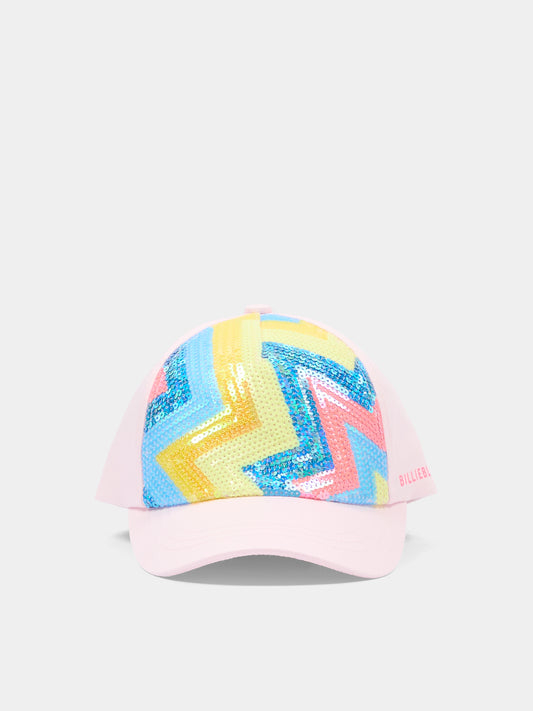 Cappello rosa per bambina con paillettes,Billieblush,U22008 44L