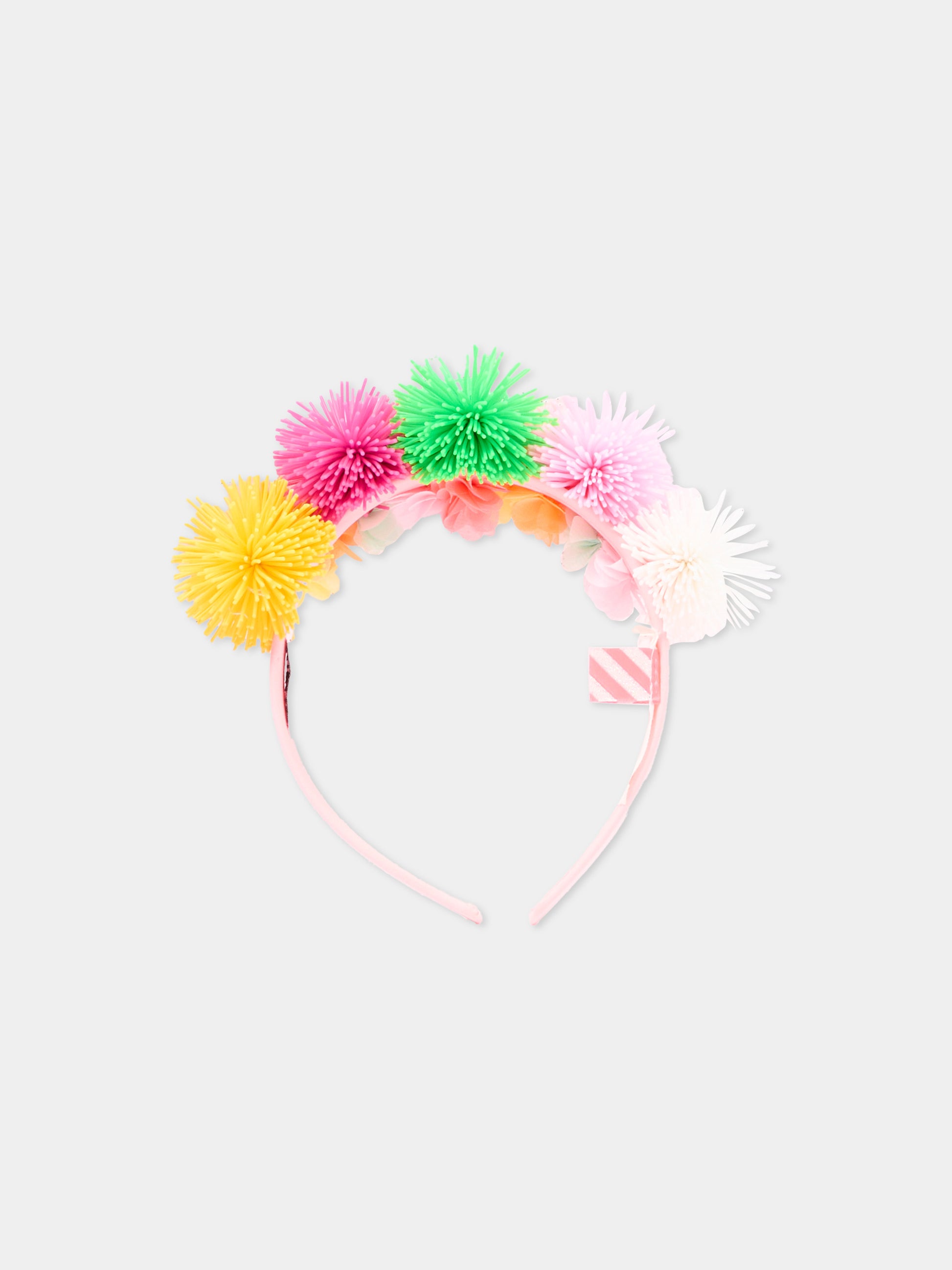 Cerchietto multicolor per bambina con pompon,Billieblush,U22058 Z41