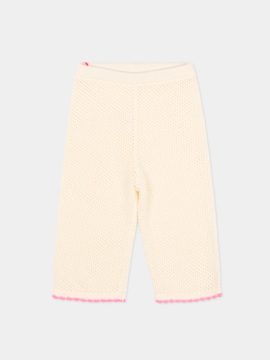 Pantaloni avorio in crochet per neonata,Billieblush,U22142 148