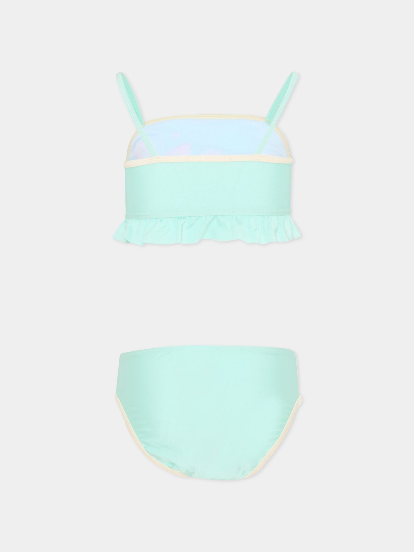 Slip e bikini azzurro per bambina con stelle marine,Billieblush,U22157 76G