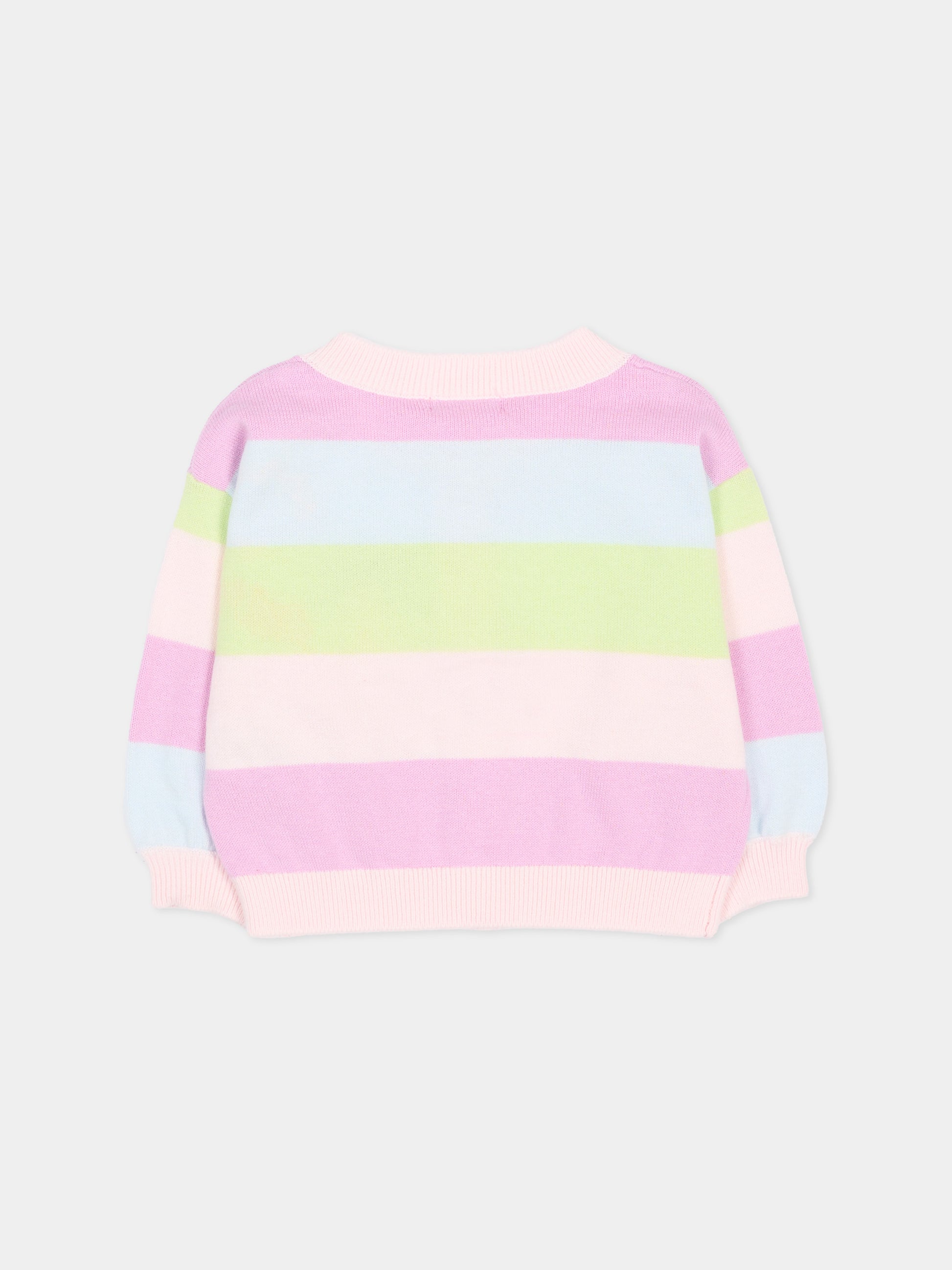 Cardigan multicolor per neonata a righe,Billieblush,U22181 Z41
