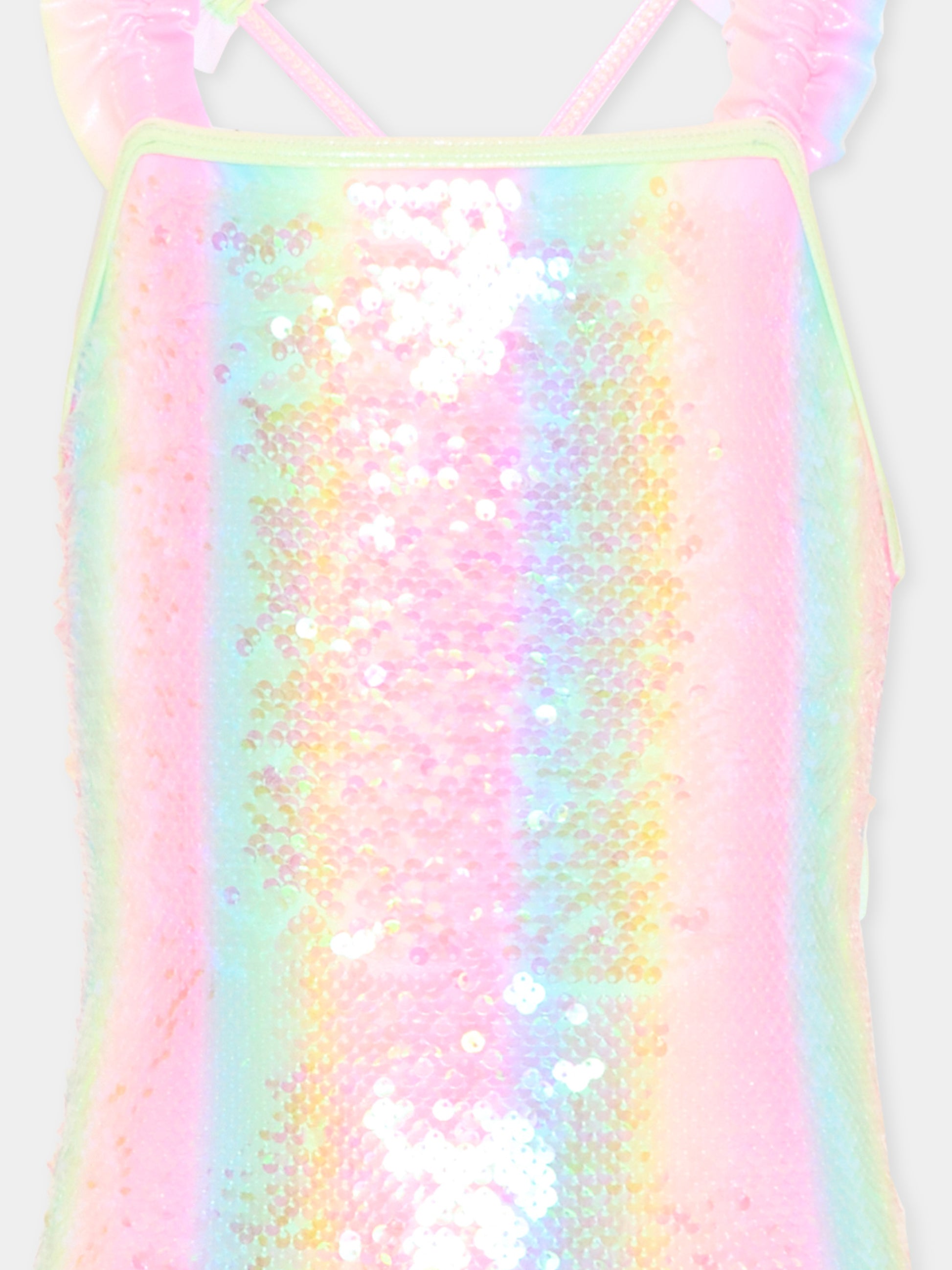 Costume intero multicolor per bambina con paillettes,Billieblush,U22200 Z41