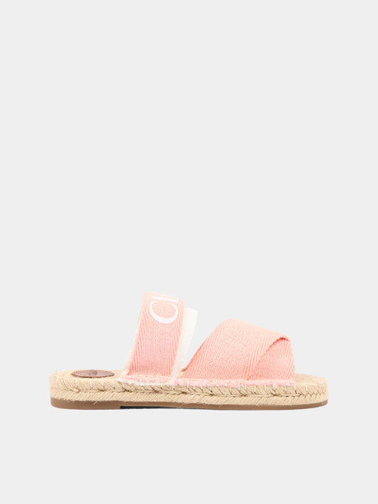 Ciabatte arancioni per bambina con logo,Chloé Kids,C20885 43A