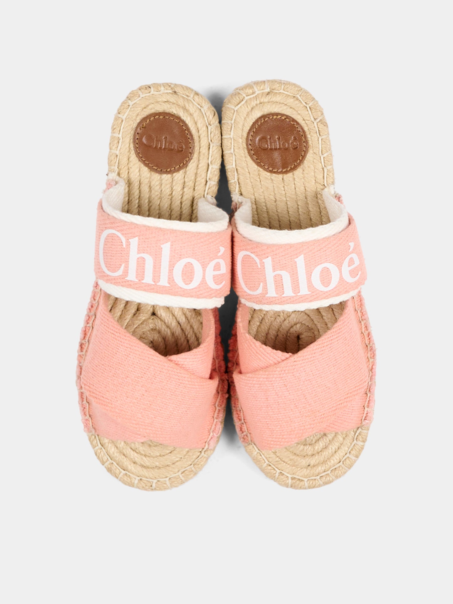 Ciabatte arancioni per bambina con logo,Chloé Kids,C20885 43A