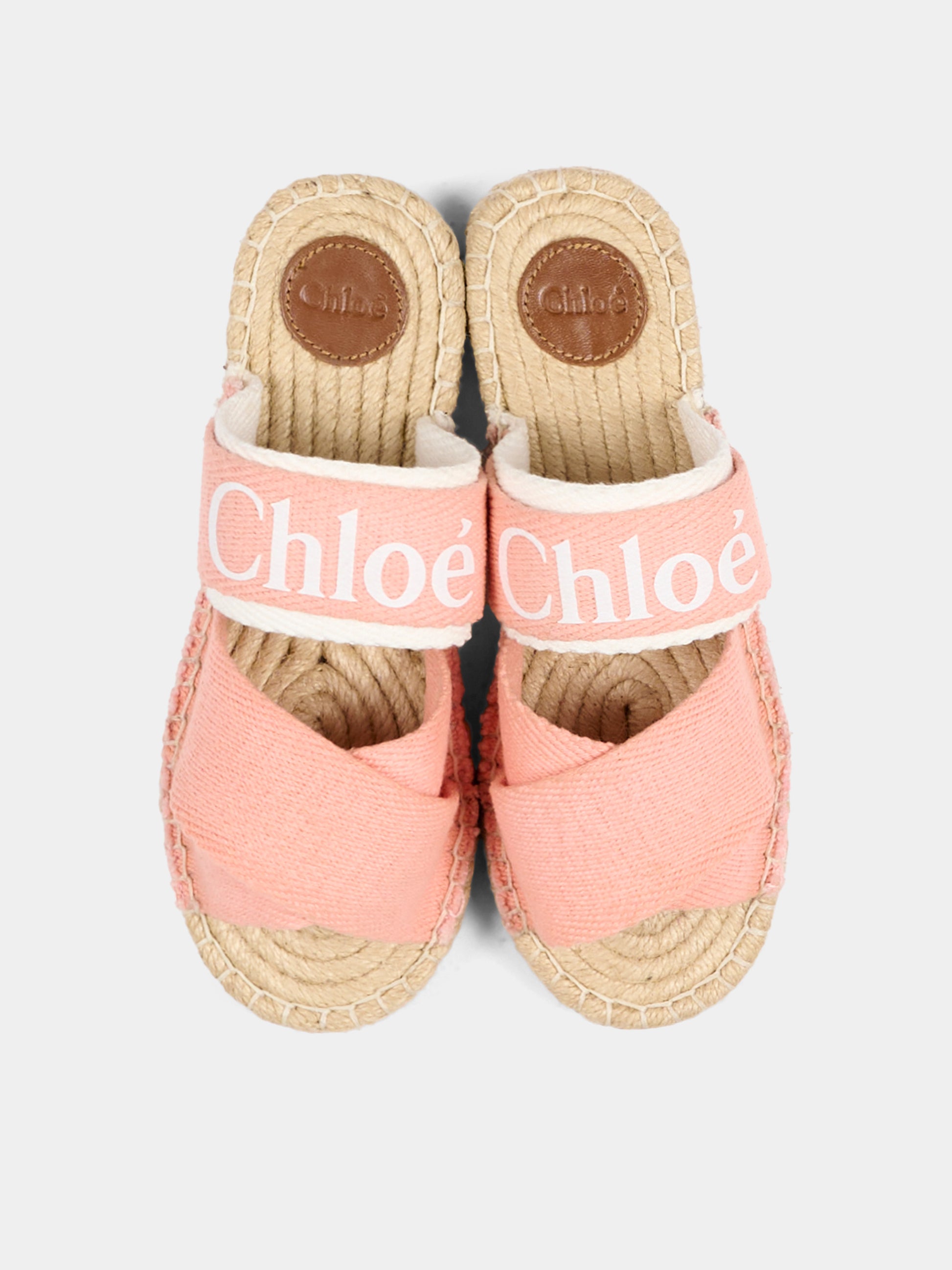 Ciabatte arancioni per bambina con logo,Chloé Kids,C20885 43A