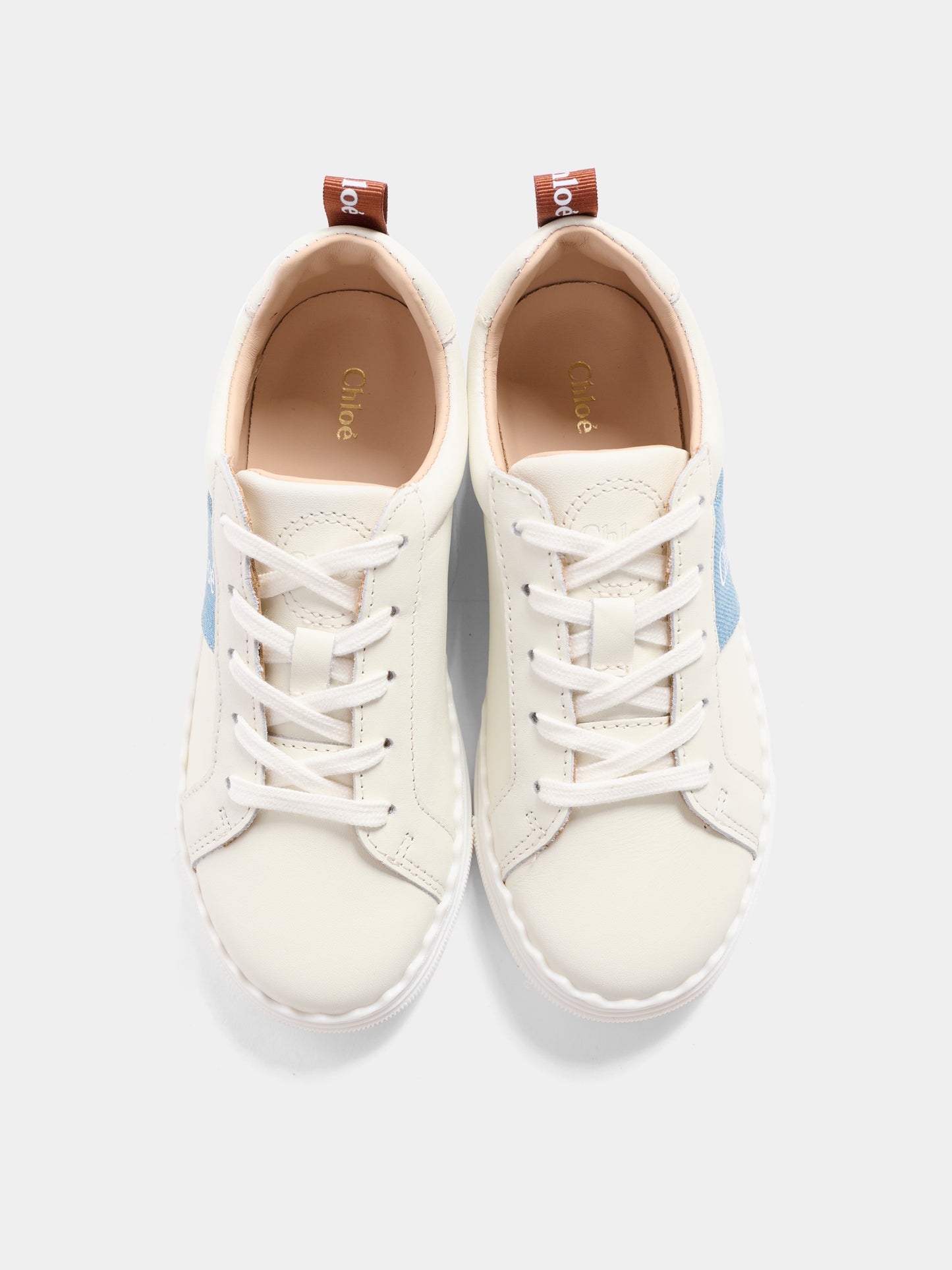 Sneakers avorio per bambina con logo,Chloé Kids,C20887 117