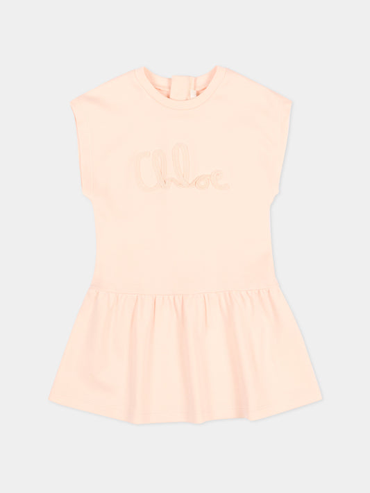 Vestito rosa per neonata con logo,Chloé Kids,C20888 46J